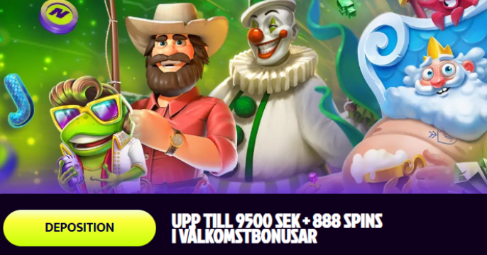 NitroWin Casino-banner för Sverige – €888 + 888 free spins, MGA-licens och 1000+ slots